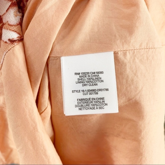 NEW NWT Joie Ethelda Dress Pink Floral Linen Midi Button Size Small S - Picture 7 of 9